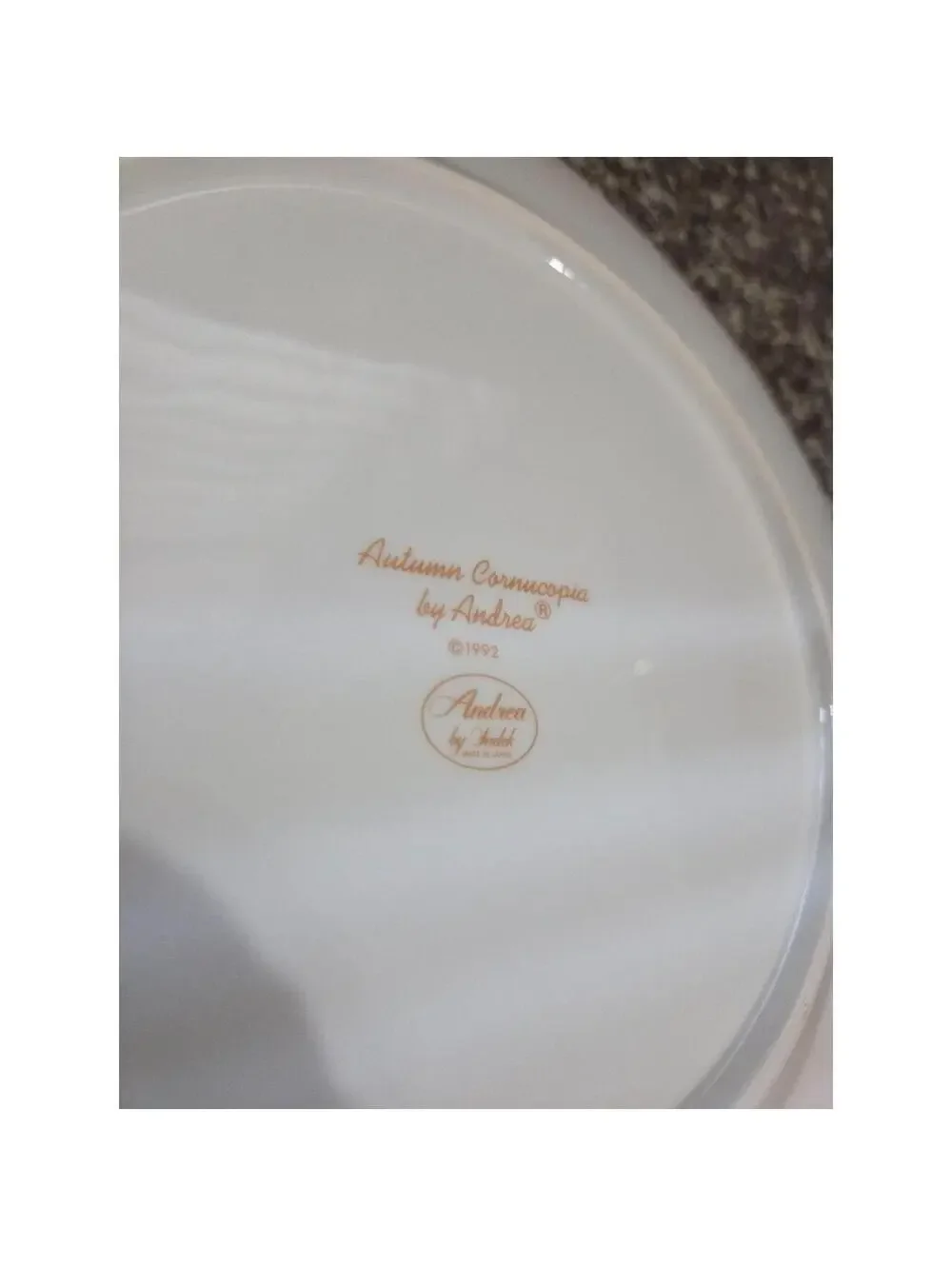 Andrea by Sadek Autumn Cornucopia Cake Plate with Server 1992